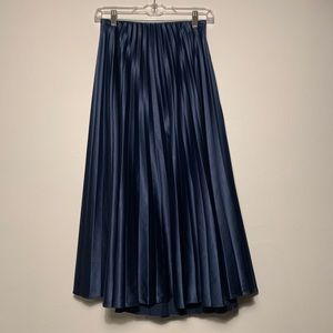 Navy Blue ZARA Midi Skirt